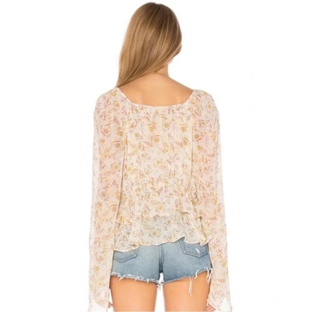 SOLD Free People Uptown Bell Sleeve Blouse Sheer Floral - Picture 12 of 12